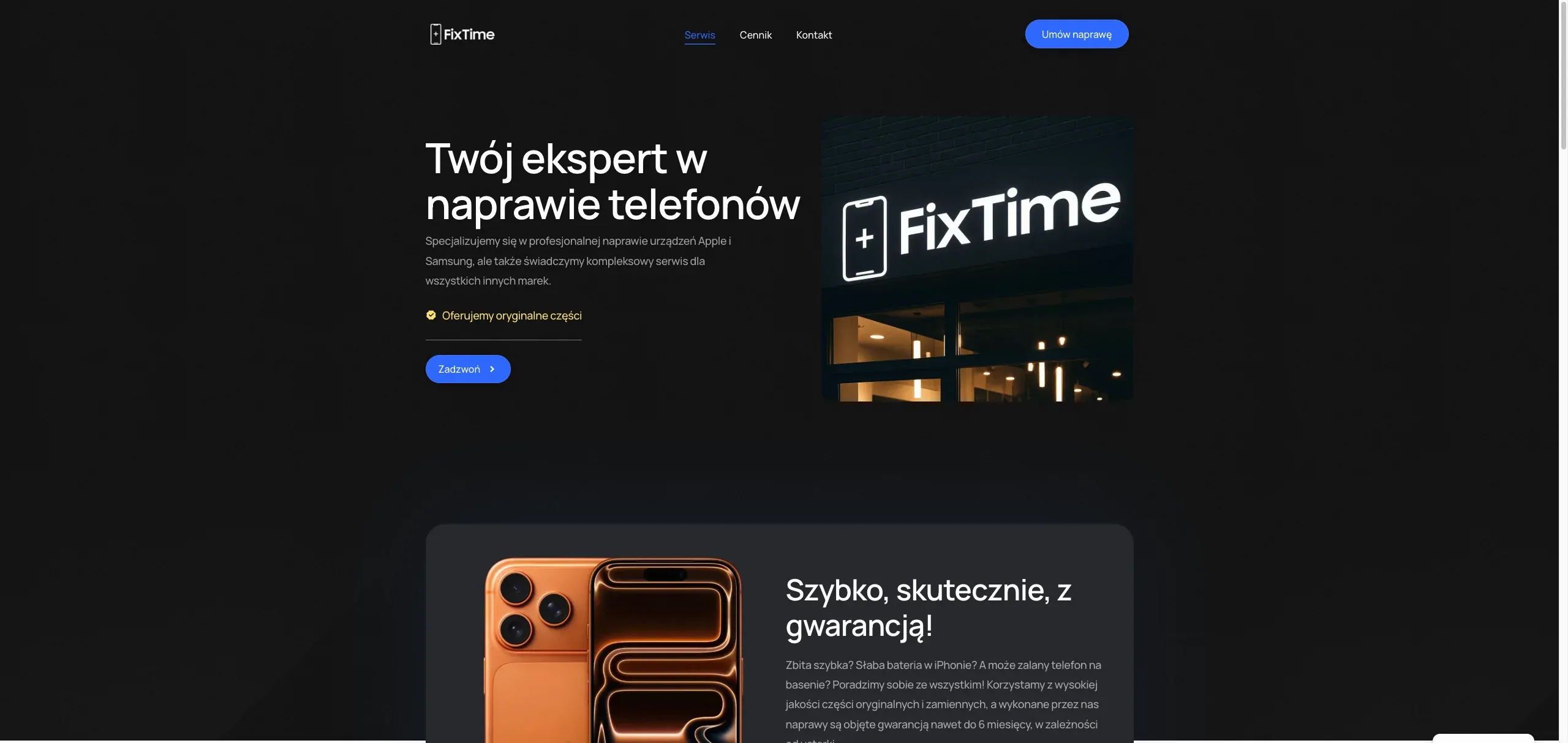 FixTime iPhone Repair Wrocław home page